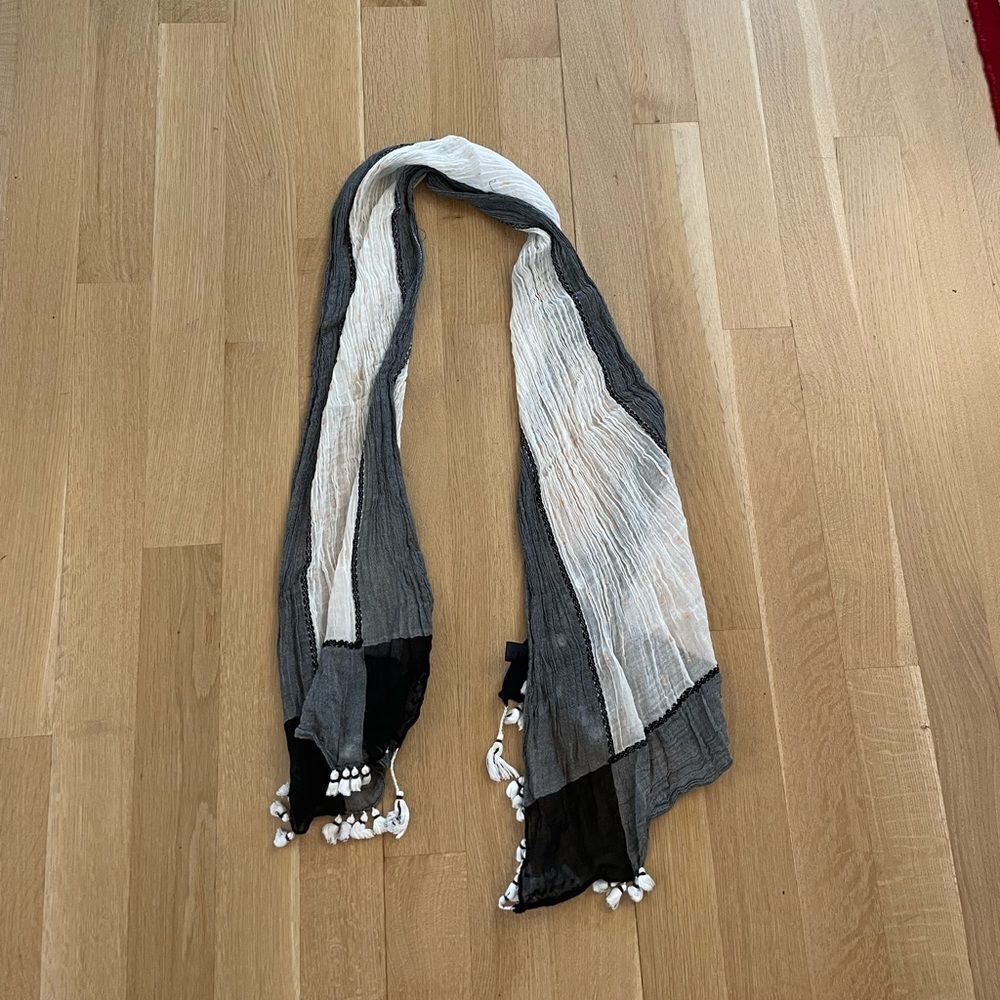 White and gray scarf from American Eagle Outfitters